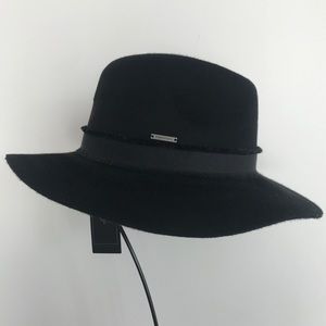 BCBGMAXAZRIA Black Brushed Felt Panama